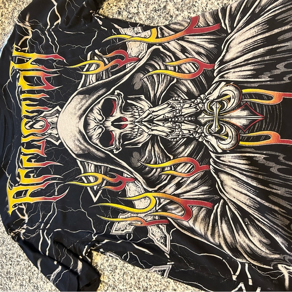REAL AFFLICTION Y2K GRUNGE SHIRT LARGE MENS